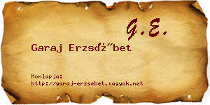 Garaj Erzsébet névjegykártya